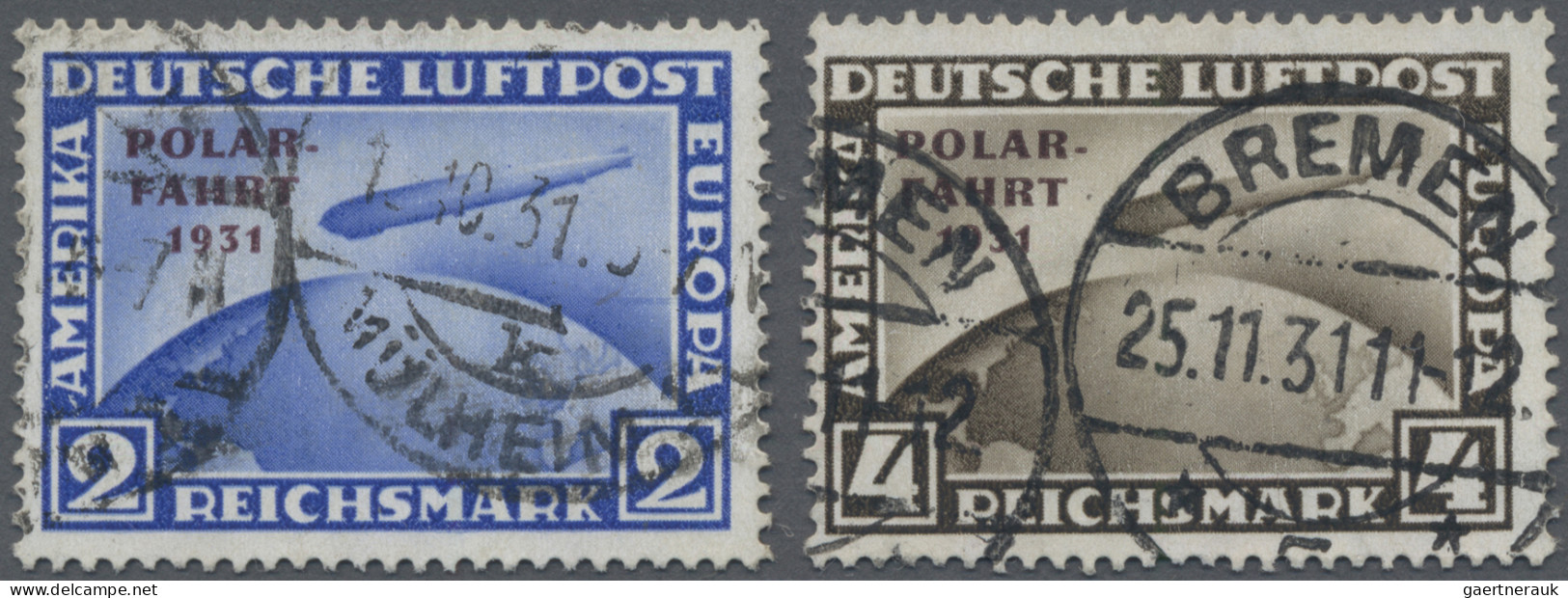 Deutsches Reich - Weimar: 1931, Polarfahrt-Marken 2 RM. Sowie 4 RM., Sauber Gest - Oblitérés