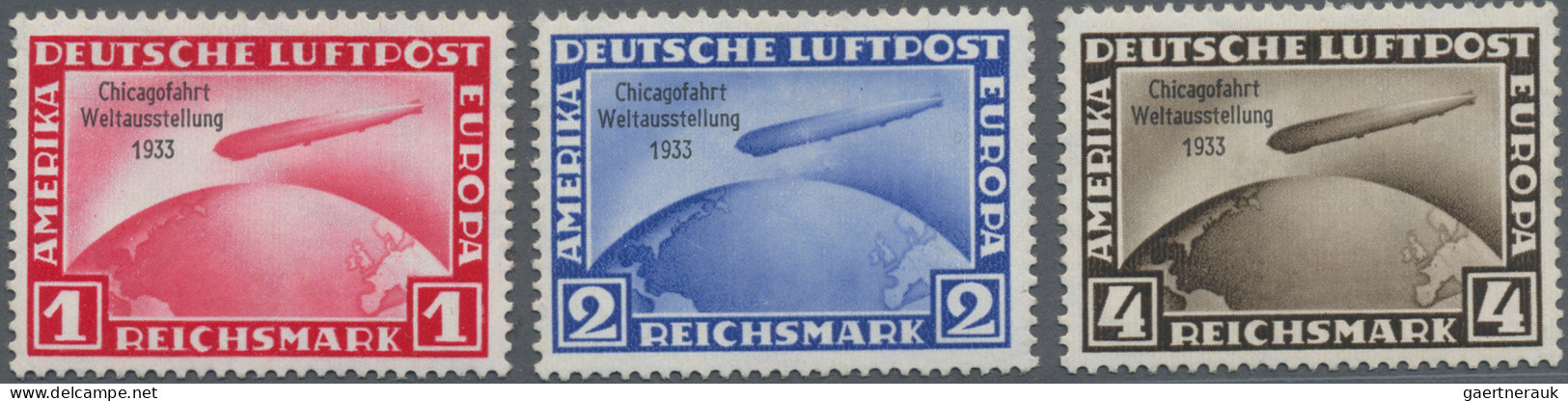 Deutsches Reich - 3. Reich: 1933, Chicagofahrt, Kompletter Satz 1 M - 4 M, Einwa - Neufs