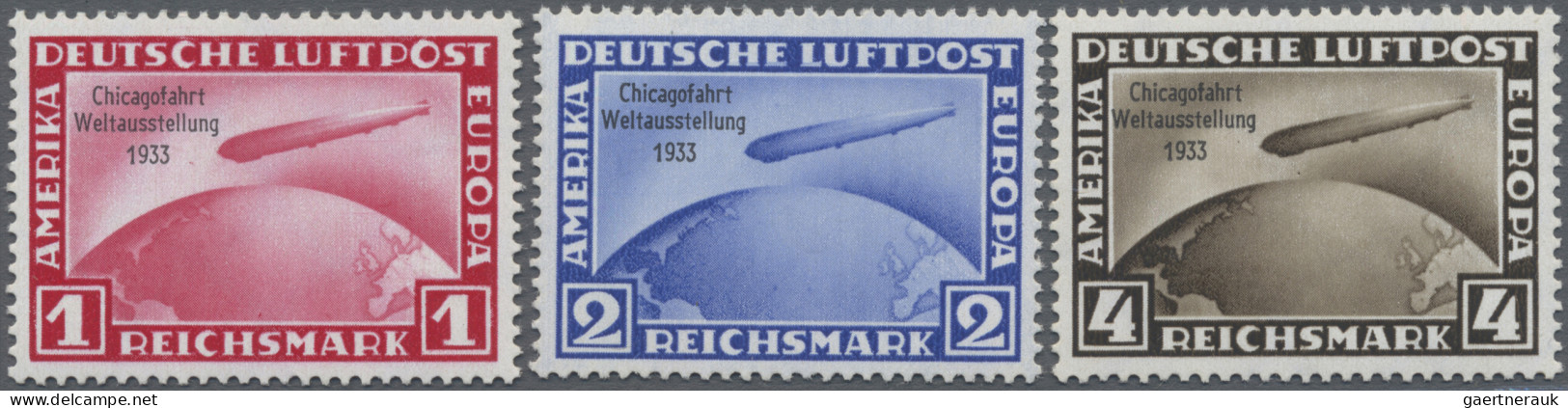 Deutsches Reich - 3. Reich: 1933, Chicagofahrt, Kompletter Satz, Postfrisch, Uns - Unused Stamps