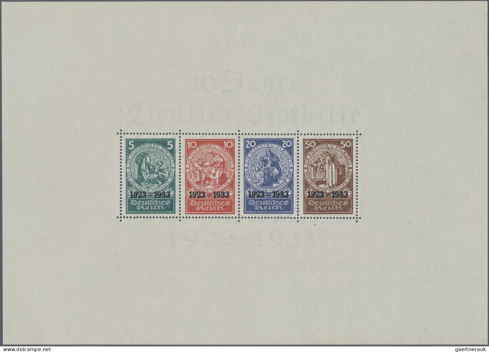 Deutsches Reich - 3. Reich: 1933, Nothilfe-Block Postfrisch, Signiert Und Fotoat - Unused Stamps