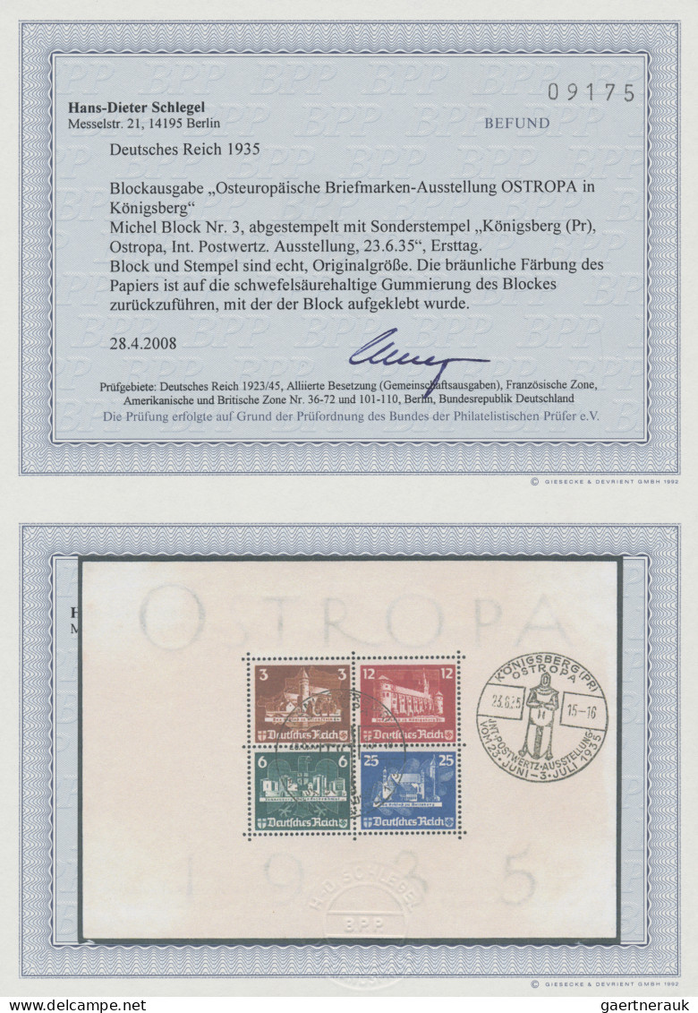 Deutsches Reich - 3. Reich: 1935, OSTROPA-Block Mit Sonderstempel "KÖNIGSBERG (P - Gebraucht