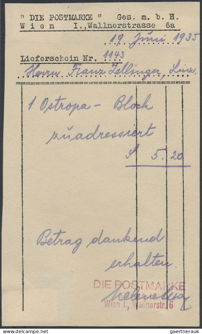 Deutsches Reich - 3. Reich: 1935, Ostropa-Block Auf R-Brief Mit R-Zettel Und Aus - Cartas & Documentos