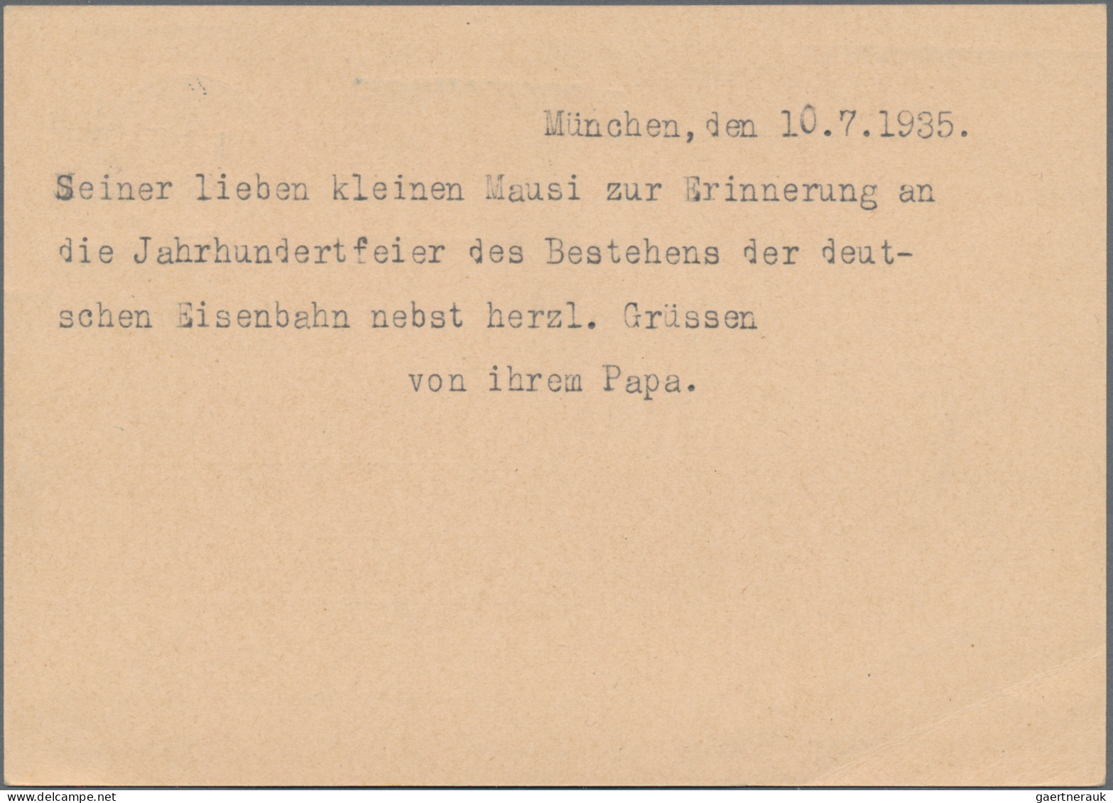 Deutsches Reich - 3. Reich: 1935, 100 Jahre Deutsche Eisenbahn, vier Werte kompl