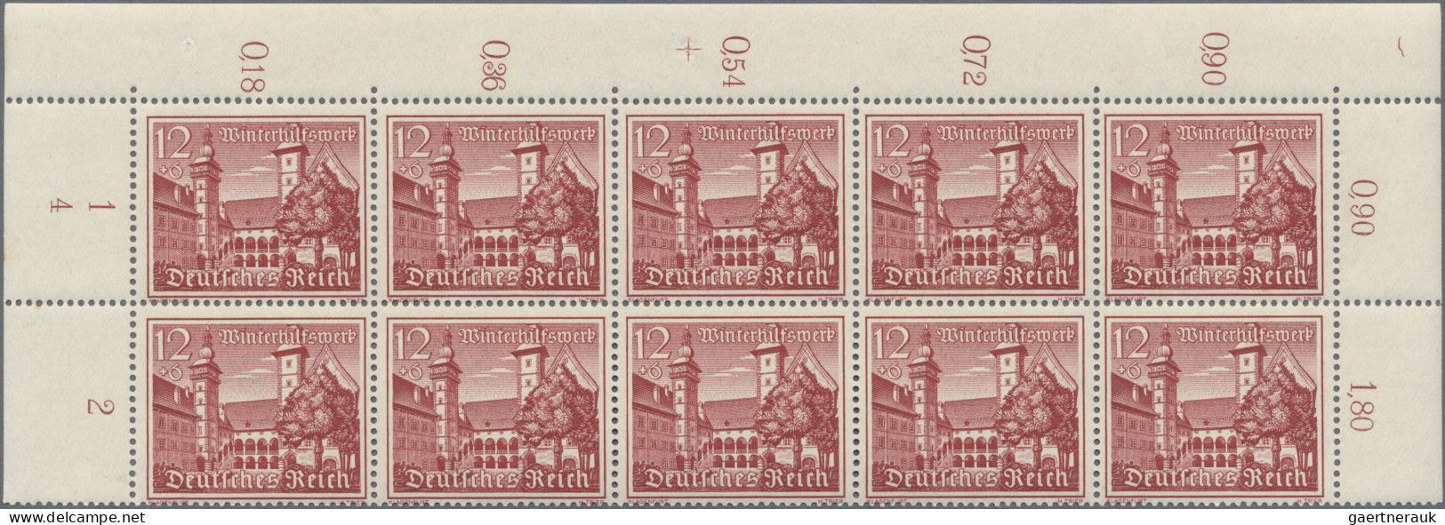 Deutsches Reich - 3. Reich: 1939, Winterhilfswerk: Bauwerke, Satz im postfrische