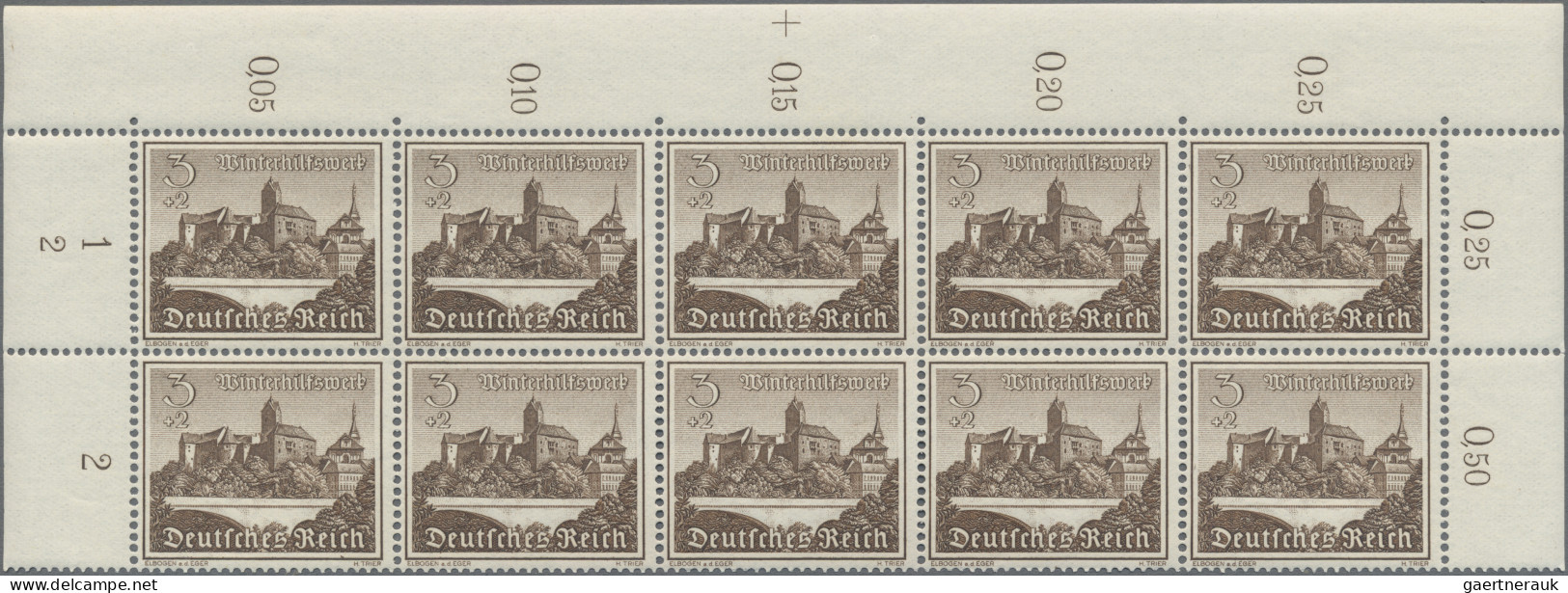 Deutsches Reich - 3. Reich: 1939, Winterhilfswerk: Bauwerke, Satz im postfrische