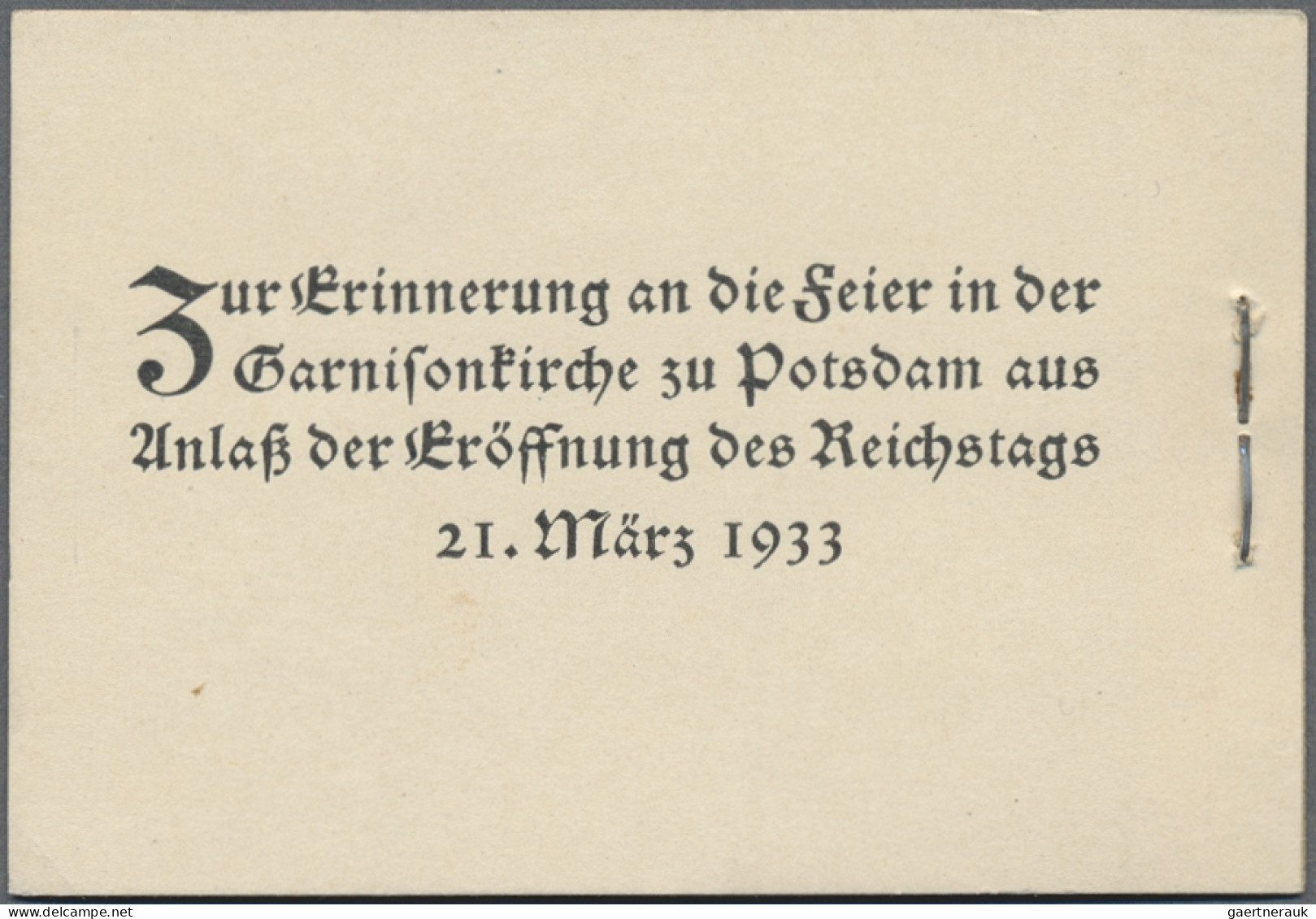 Deutsches Reich - Markenheftchen: 1933, 96 Pfg. Fridericus-Markenheftchen Mit H- - Carnets