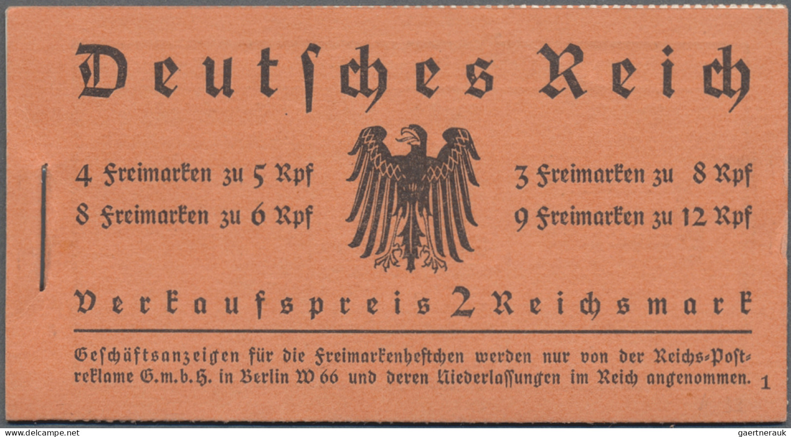 Deutsches Reich - Markenheftchen: 1933, 2 M. Hindenburg-Markenheftchen Mit ONr. - Carnets