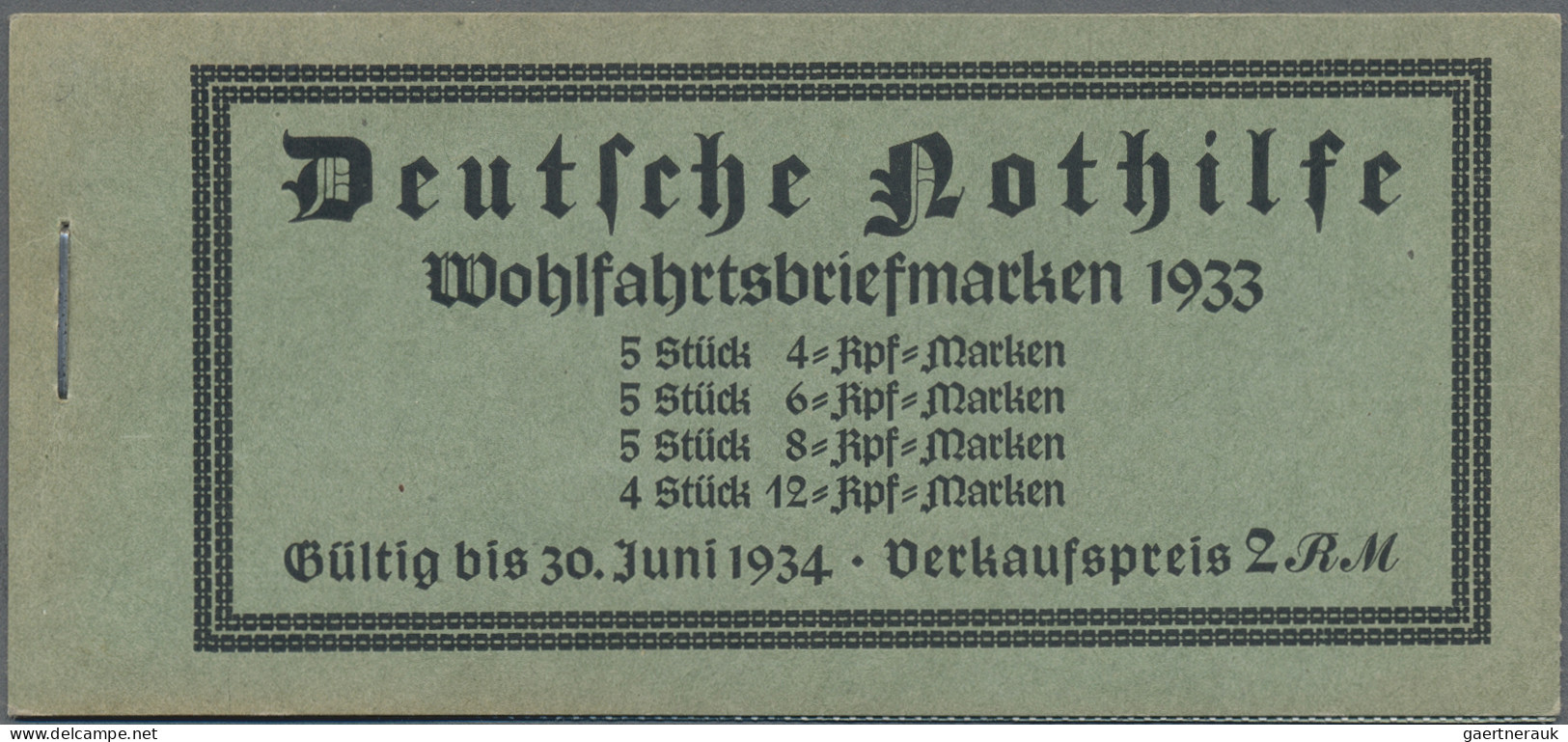 Deutsches Reich - Markenheftchen: 1933, 2 M. Wagner-Markenheftchen Mit H-Blatt 7 - Postzegelboekjes