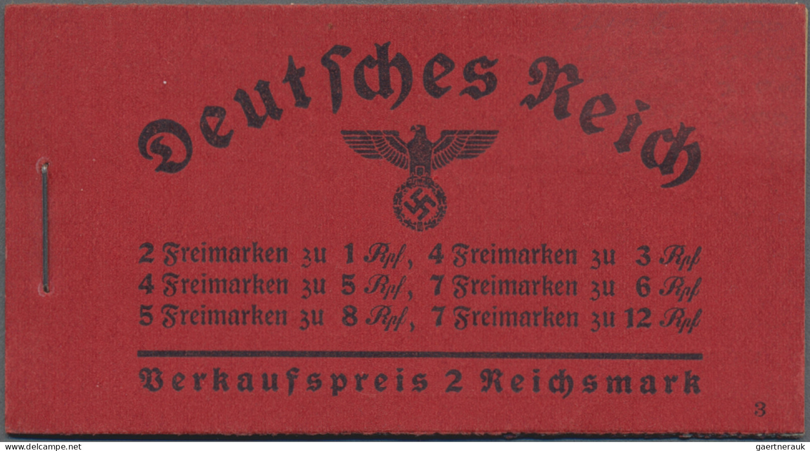 Deutsches Reich - Markenheftchen: 1936/37, Freimarken Hindenburg: ONr. 3, Komple - Markenheftchen