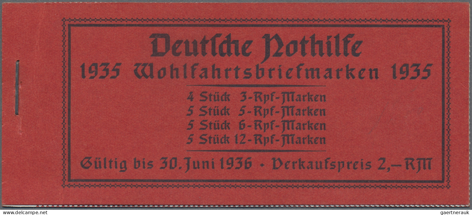 Deutsches Reich - Markenheftchen: 1934 - 1935, 2 M. Nothilfe Markenheftchen Beru - Booklets