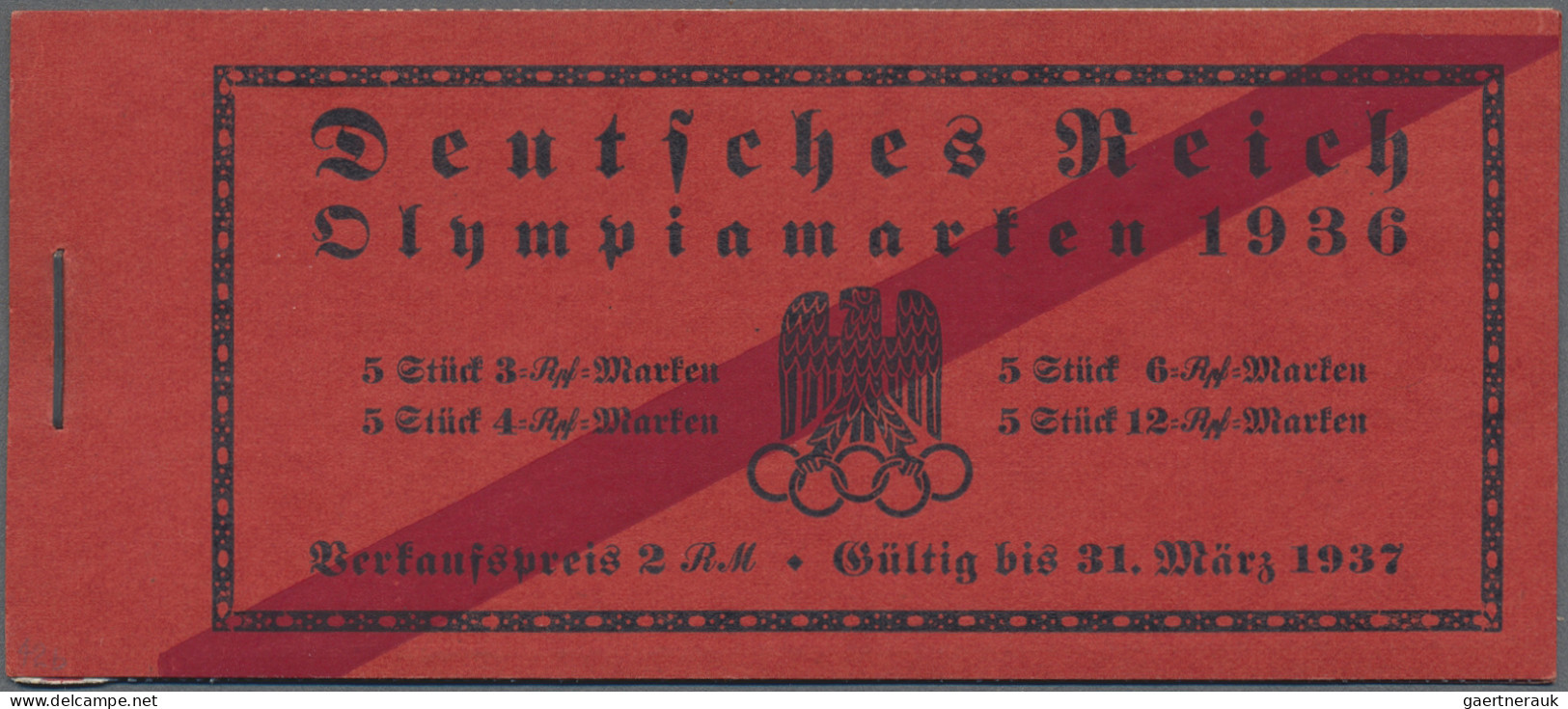 Deutsches Reich - Markenheftchen: 1936, 2 M. Olympische Spiele-Markenheftchen, 2 - Postzegelboekjes