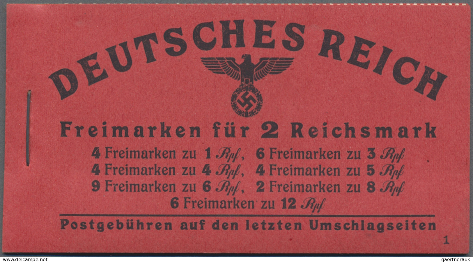 Deutsches Reich - Markenheftchen: 1941, Hitler-Markenheftchen In Guter Type "Kop - Markenheftchen
