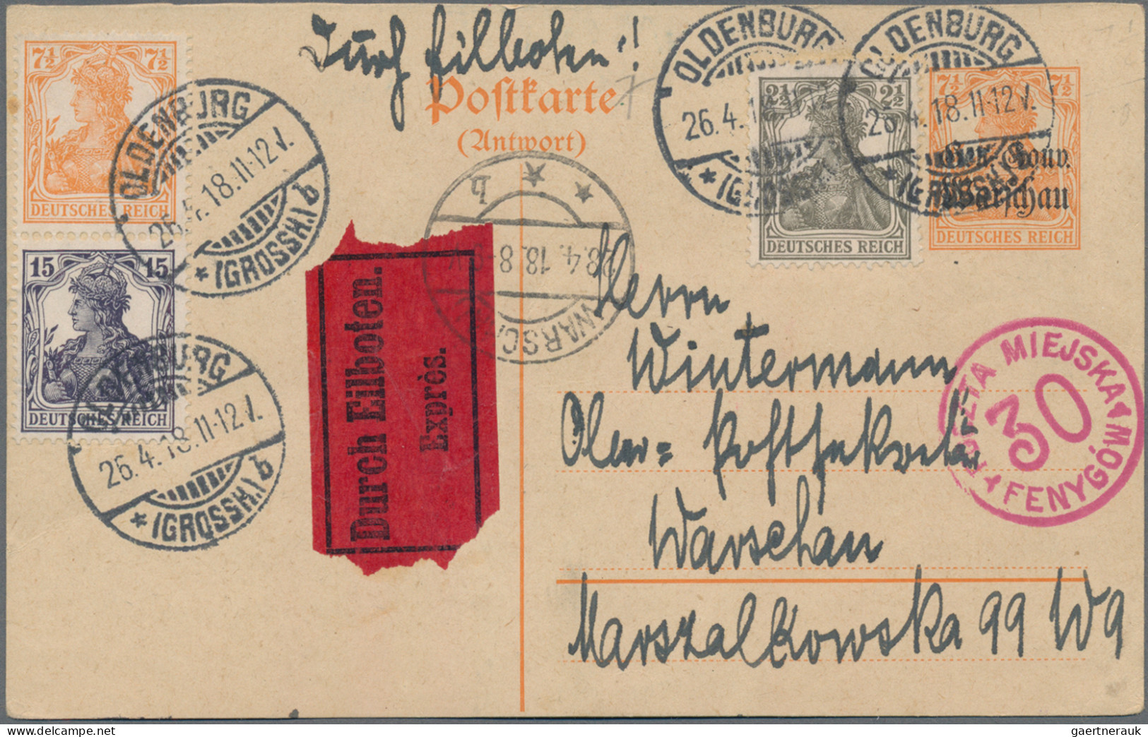 Deutsches Reich - Zusammendrucke: 1917 Senkr. Zusammendruck Germania 7½ (Pf) Gel - Se-Tenant