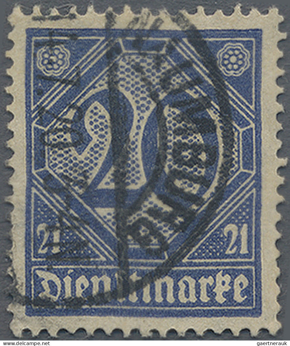 Deutsches Reich - Dienstmarken: 1920, 20 Pf Ziffer Preußischblau, Sauber Entwert - Oficial