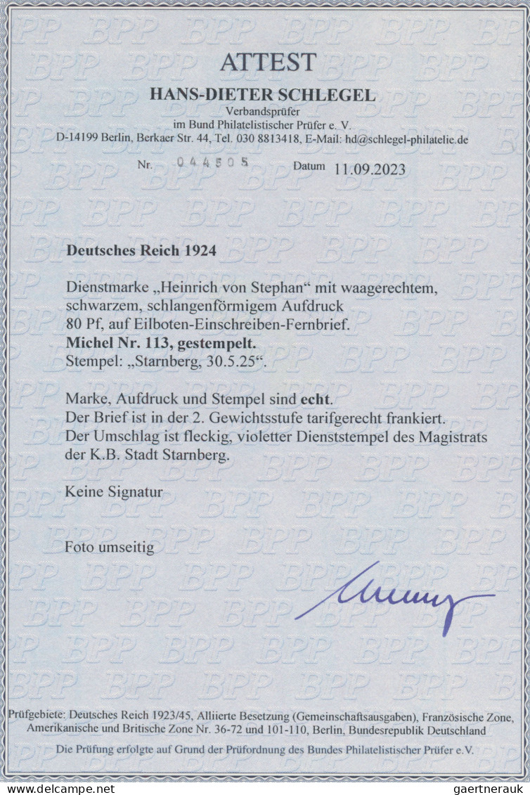 Deutsches Reich - Dienstmarken: 1925, Dienstmarke 80 Pf. Heinrich Von Stephan Ei - Service