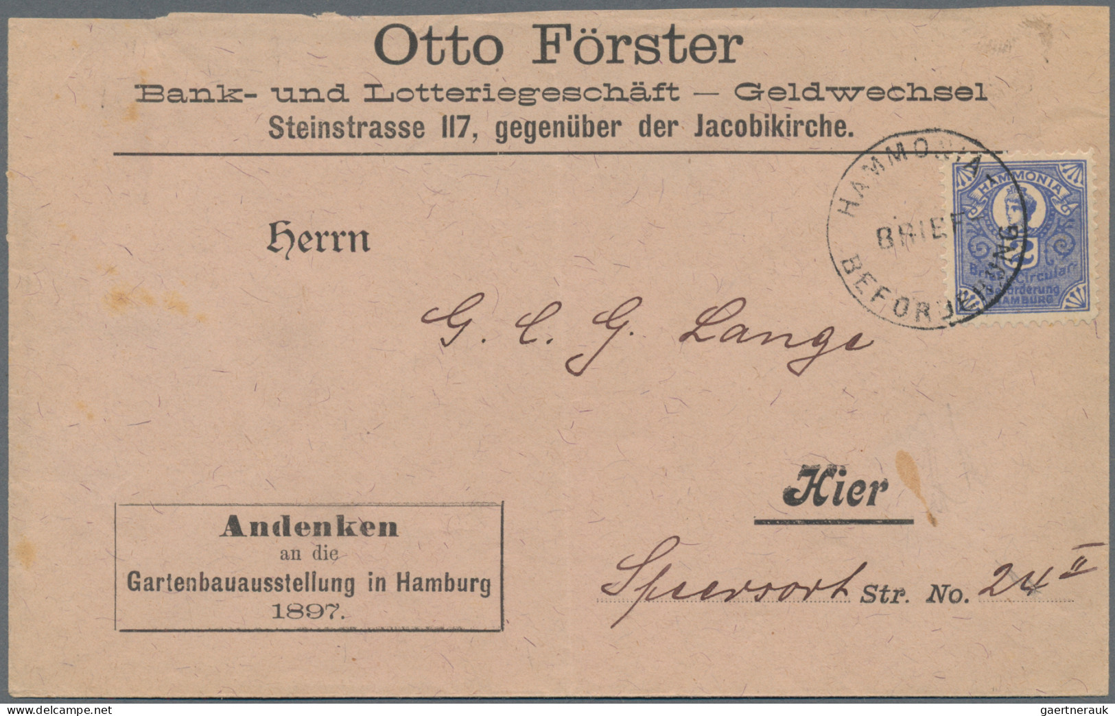 Deutsches Reich - Privatpost (Stadtpost): HAMBURG/Hammonia II, 1895, 2 Pf. Hammo - Postes Privées & Locales