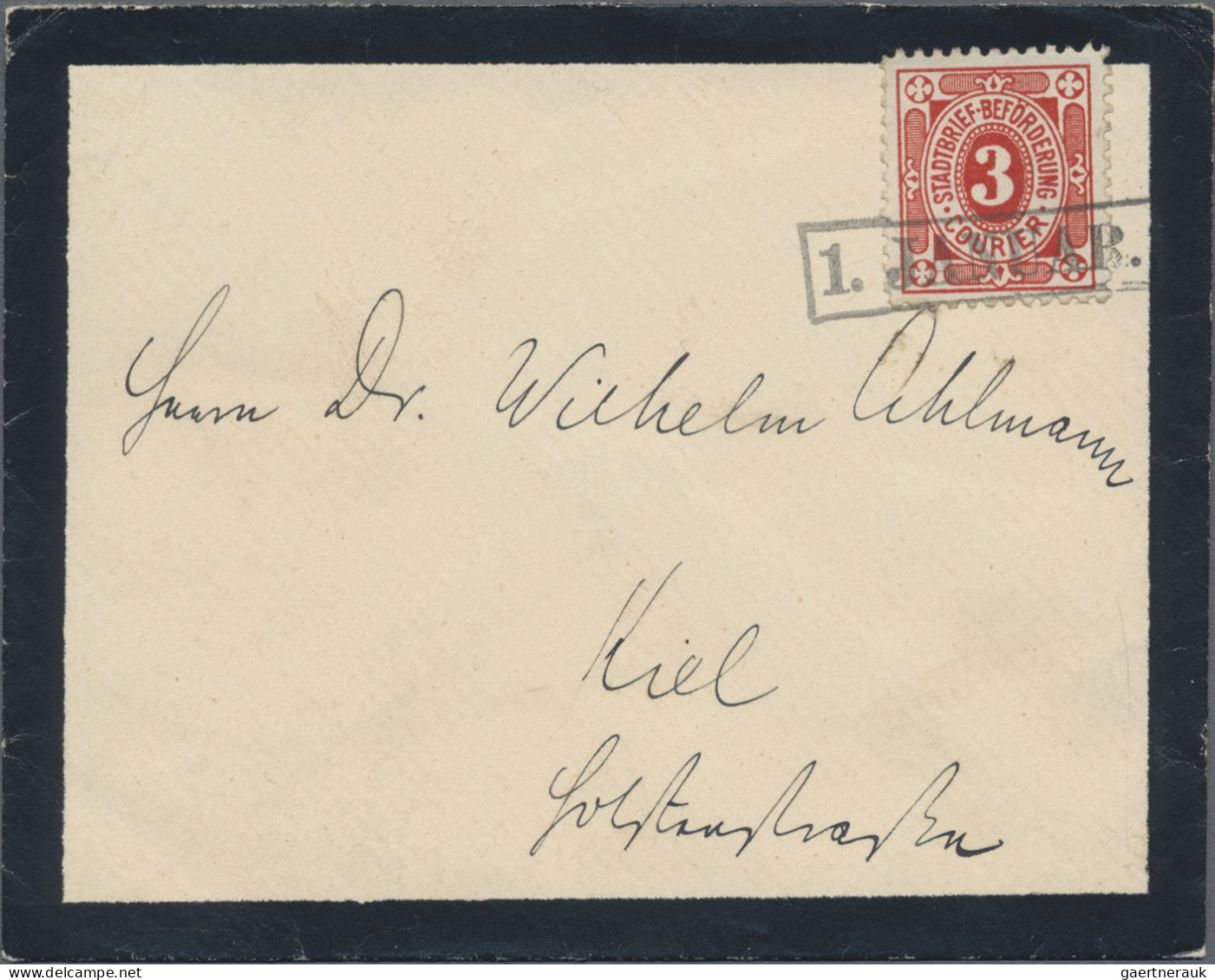 Deutsches Reich - Privatpost (Stadtpost): KIEL/Courier, 1896, Ziffern 2 Pf Bläul - Private & Local Mails