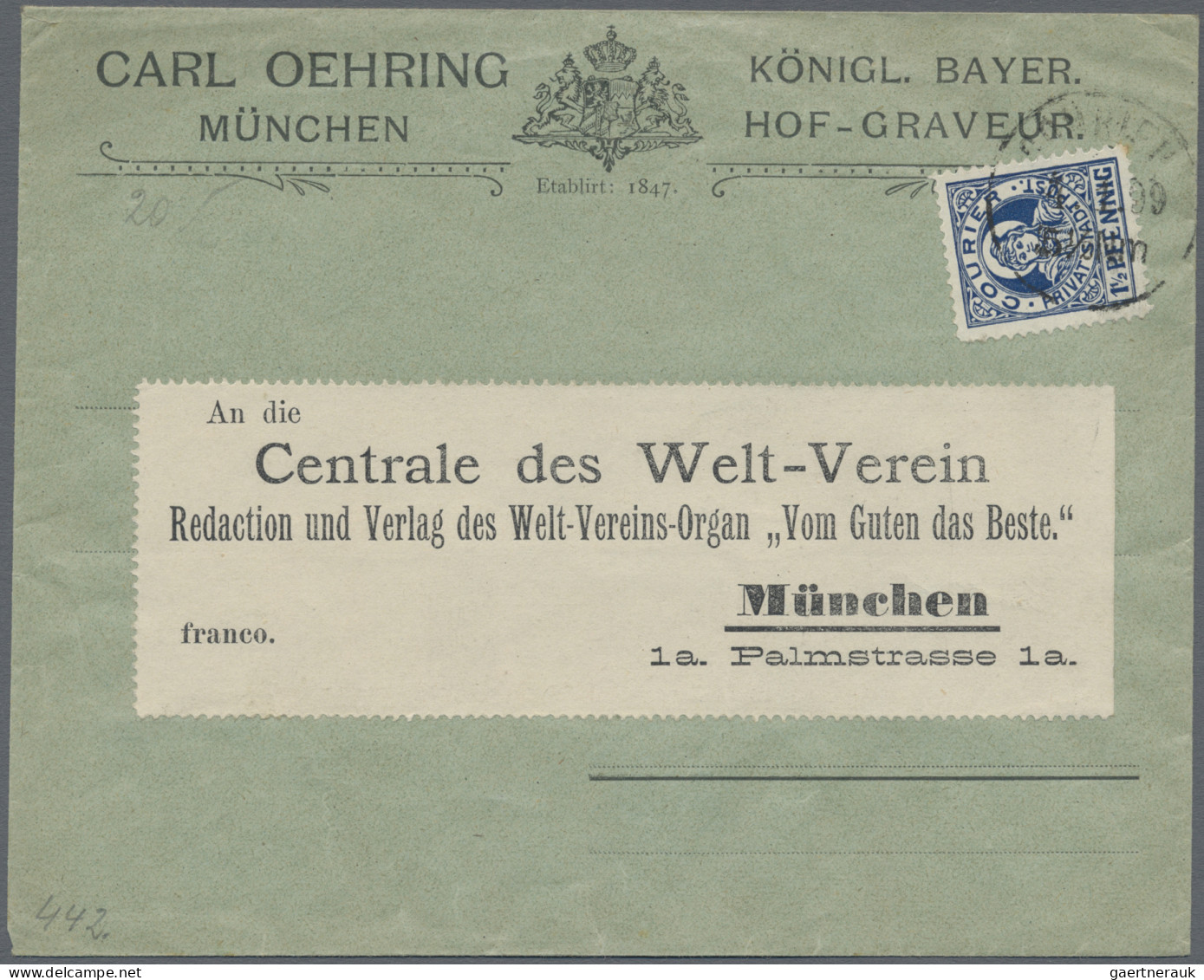 Deutsches Reich - Privatpost (Stadtpost): MÜNCHEN/Courier: 1897/1899, 3 Interess - Private & Lokale Post