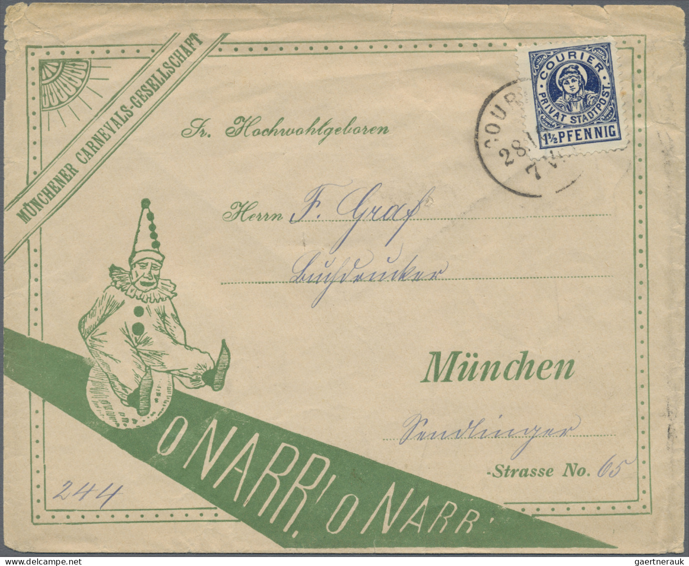 Deutsches Reich - Privatpost (Stadtpost): MÜNCHEN/Courier: 1897/1899, 3 Interess - Privatpost