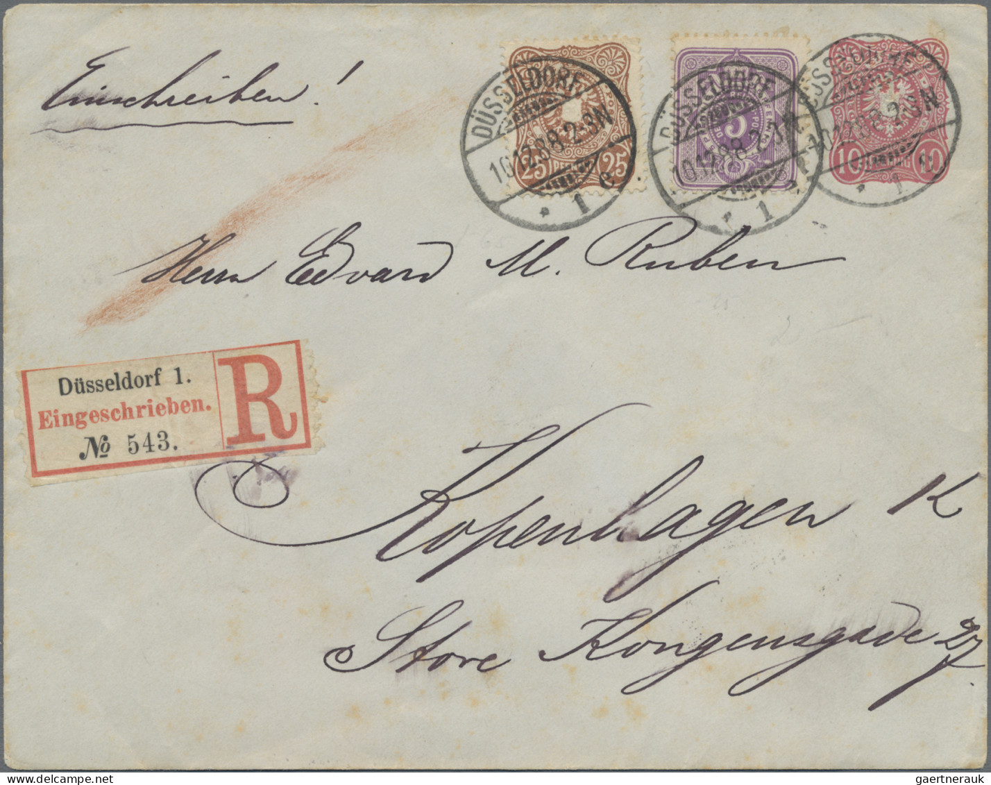 Deutsches Reich - Ganzsachen: 1888/1890, Ganzsachenumschlag 10 Pfg. Rot Großform - Sonstige & Ohne Zuordnung