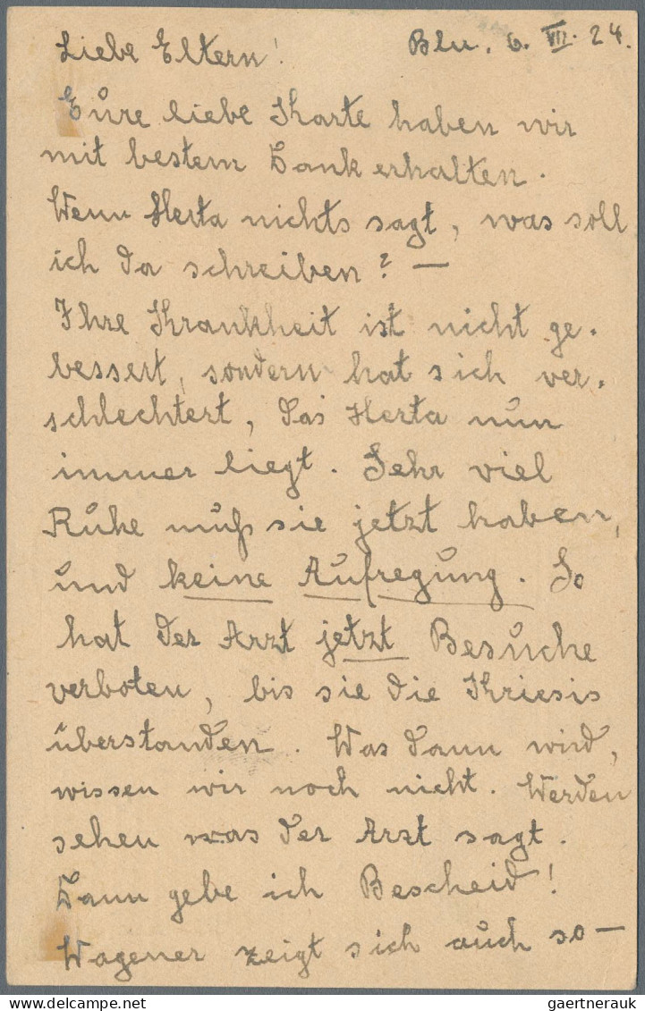 Deutsches Reich - Ganzsachen: 1924/1925, Flugpostkarte 15 Pfg. Holztaube, Drei P - Other & Unclassified