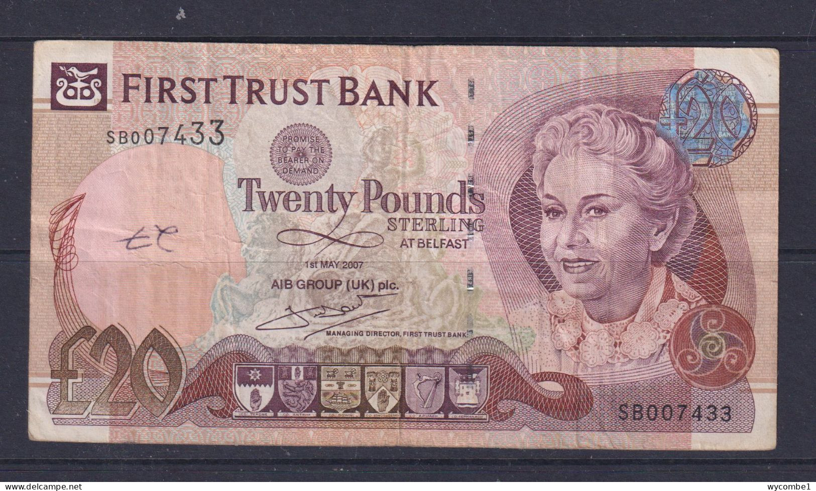 NORTHERN IRELAND - 2007 First Trust Bank 20 Pounds Circulated Banknote - 20 Pounds