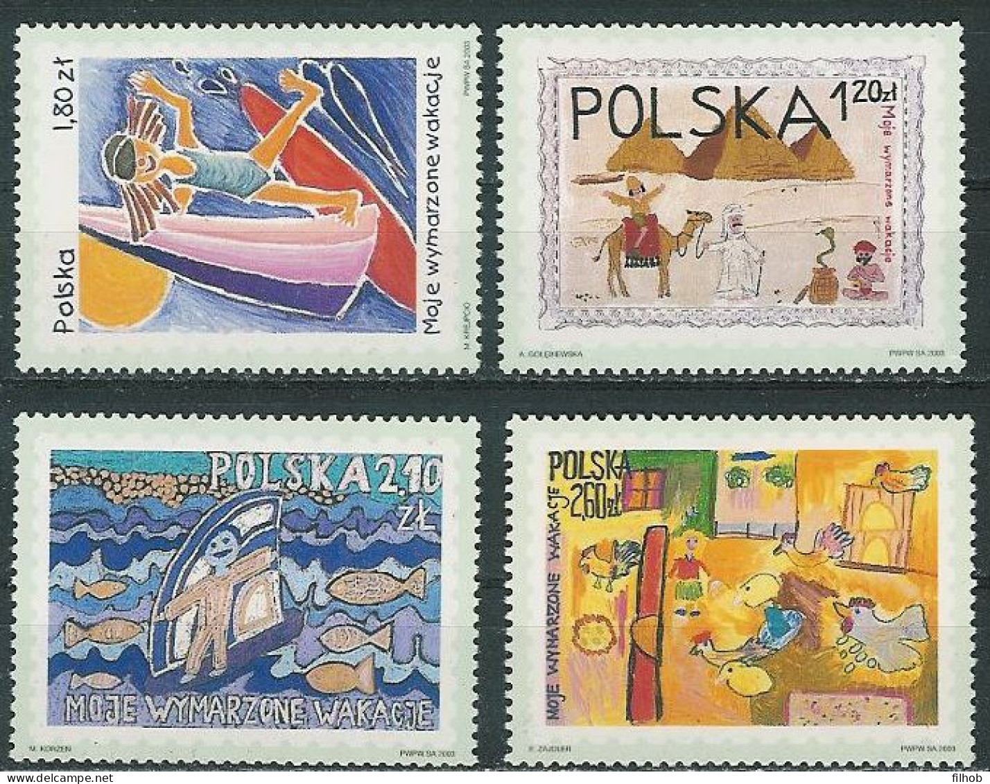 Poland Stamps MNH ZC.3906-09: My Holiday - Unused Stamps