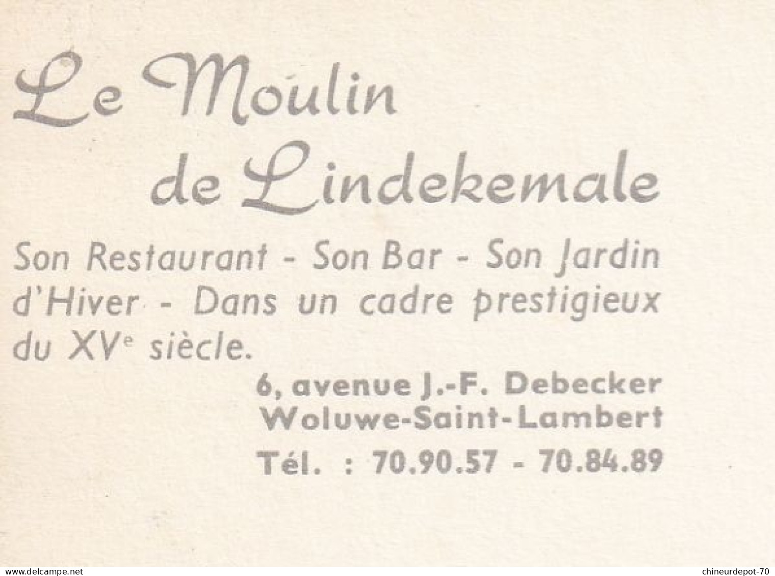 Woluwe-Saint-Lambert   Le Moulin De Lindekemale - Pubs, Hotels, Restaurants