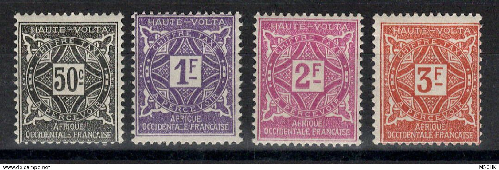 Haute Volta - Taxe YV 16 / 18 / 19 / 20 N* MH , Cote 48,50 Euros - Timbres-taxe