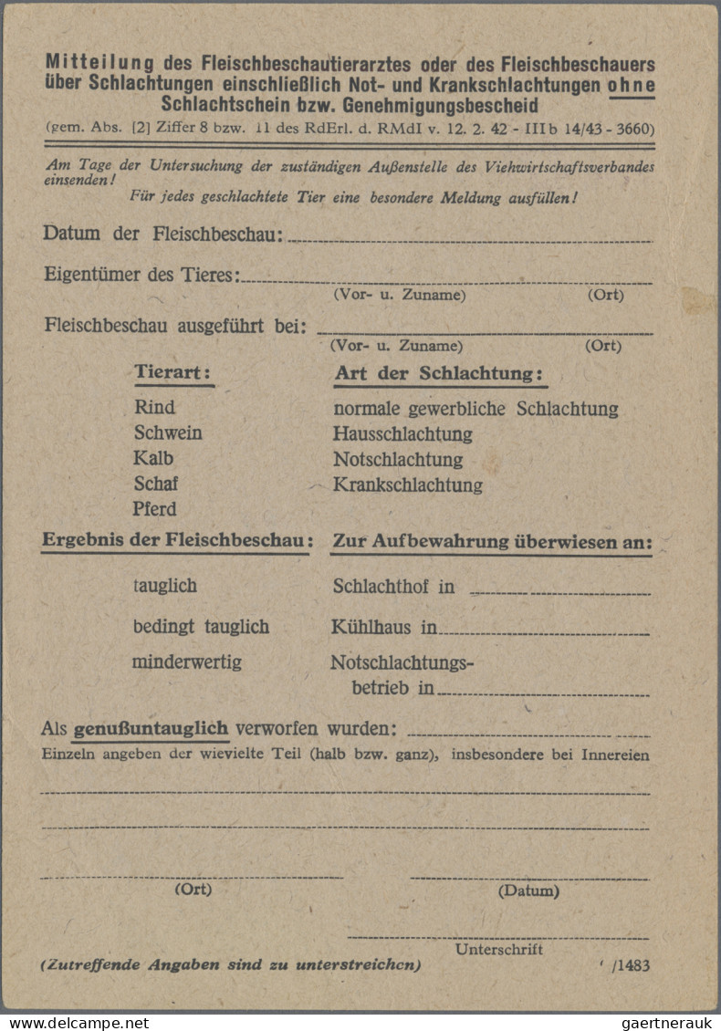 Deutsches Reich - Privatganzsachen: 1942/1942, Ziffer 6 Pfg. Violett, Zwei Priva - Other & Unclassified