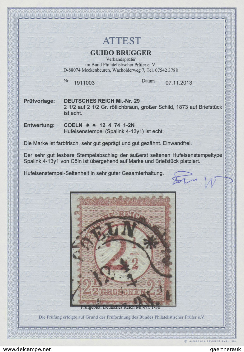Deutsches Reich - Hufeisenstempel: "COELN 12 4 74", Abschlag Des Hufeisenstempel - Máquinas Franqueo (EMA)