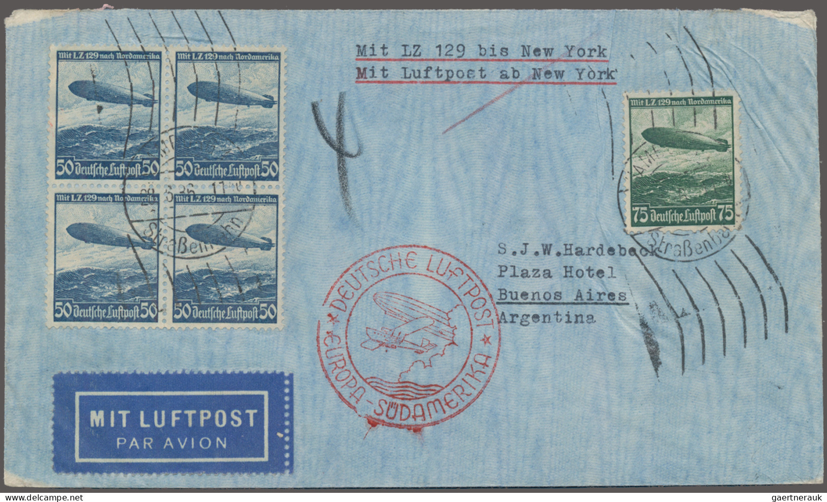 Deutsches Reich - Hamburger Straßenbahnpost: 1936, Flugpostmarken LZ129 50 Pfg. - Autres & Non Classés