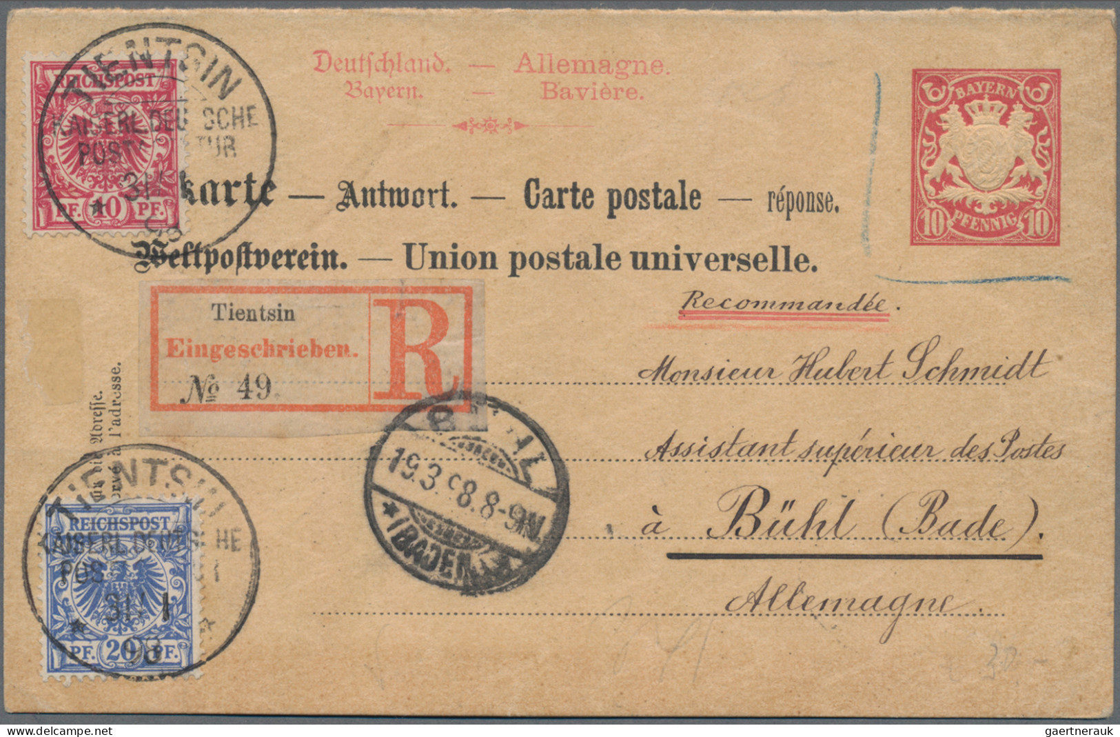 Deutsche Post In China - Vorläufer: 1898, Krone/Adler 10 Pfg. Rot Und 20 Pfg. Ul - China (oficinas)