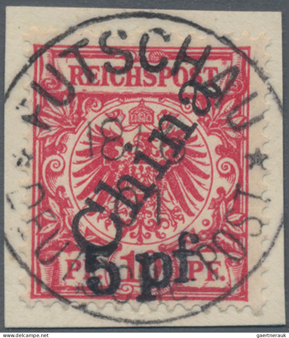 Deutsche Post In China: 1900, Futschau-Provisorium, 5 Pf Auf 10 Pfg. Lilarot, St - Chine (bureaux)