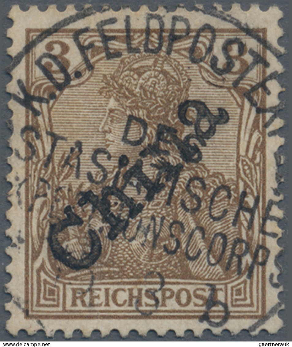 Deutsche Post In China: 1901, 3 Pfg. Germania "REICHSPOST" Dunkelockerbraun Mit - China (kantoren)