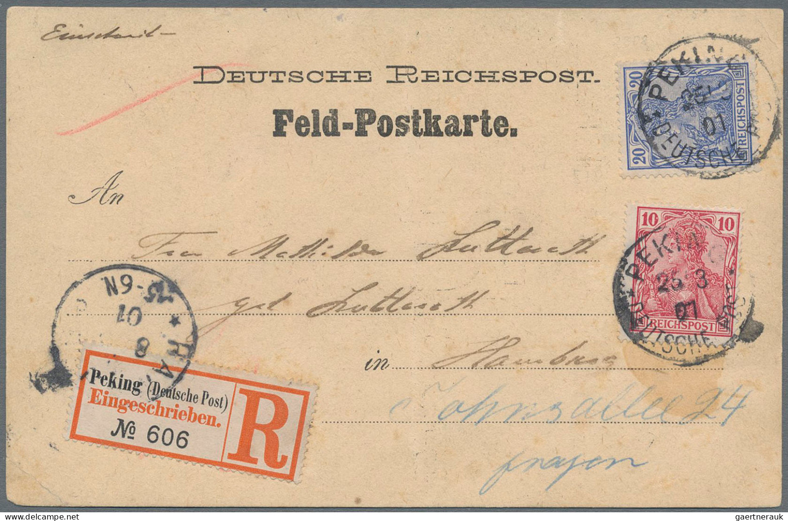 Deutsche Post In China: 1901, PETSCHILI: 10 Pf U. 20 Pf Germania Reichspost Als - Chine (bureaux)