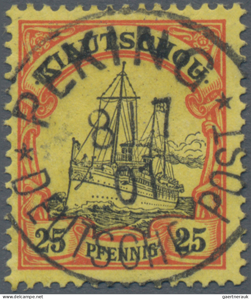 Deutsche Post In China: 1901, Petschili, Kiautschou 25 Pfg. Schiffszeichnung, Rö - Chine (bureaux)