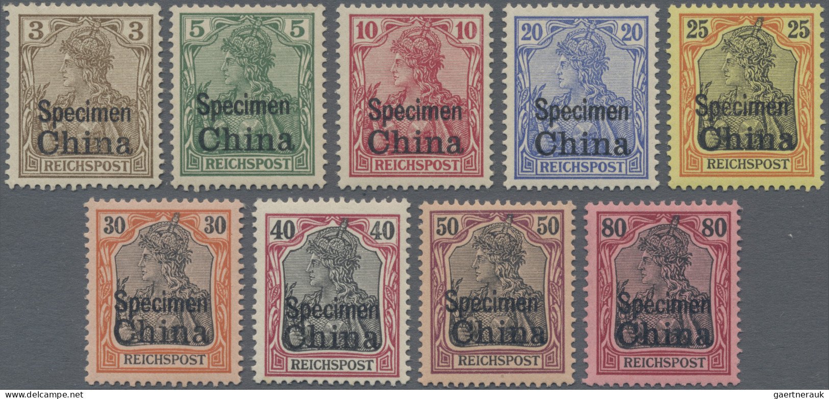 Deutsche Post In China: 1901, 3 - 80 Pf "Reichspost" Mit Schwarzen "Specimen" Au - Chine (bureaux)