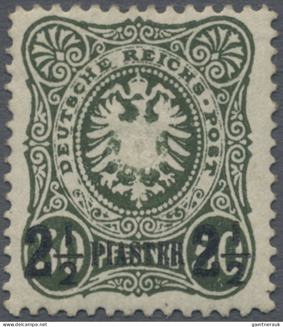 Deutsche Post In Der Türkei: 1884, Überdruck-Ausgabe, 2½ P. Auf 50 Pfg. Dunkelol - Turkey (offices)