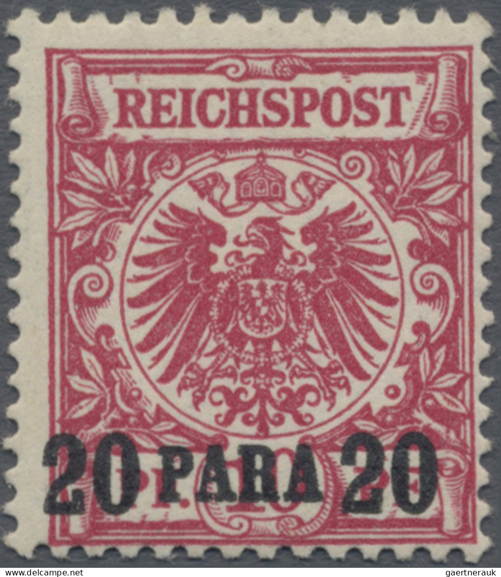 Deutsche Post In Der Türkei: 1889, Adler, 20 P. Auf 10 Pfg. Dunkelrosa(rot), Tad - Deutsche Post In Der Türkei