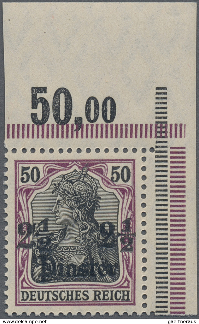 Deutsche Post In Der Türkei: 1912, 2½ Pia. Auf 50 (Pf.) Auf Orangeweißem Papier - Deutsche Post In Der Türkei