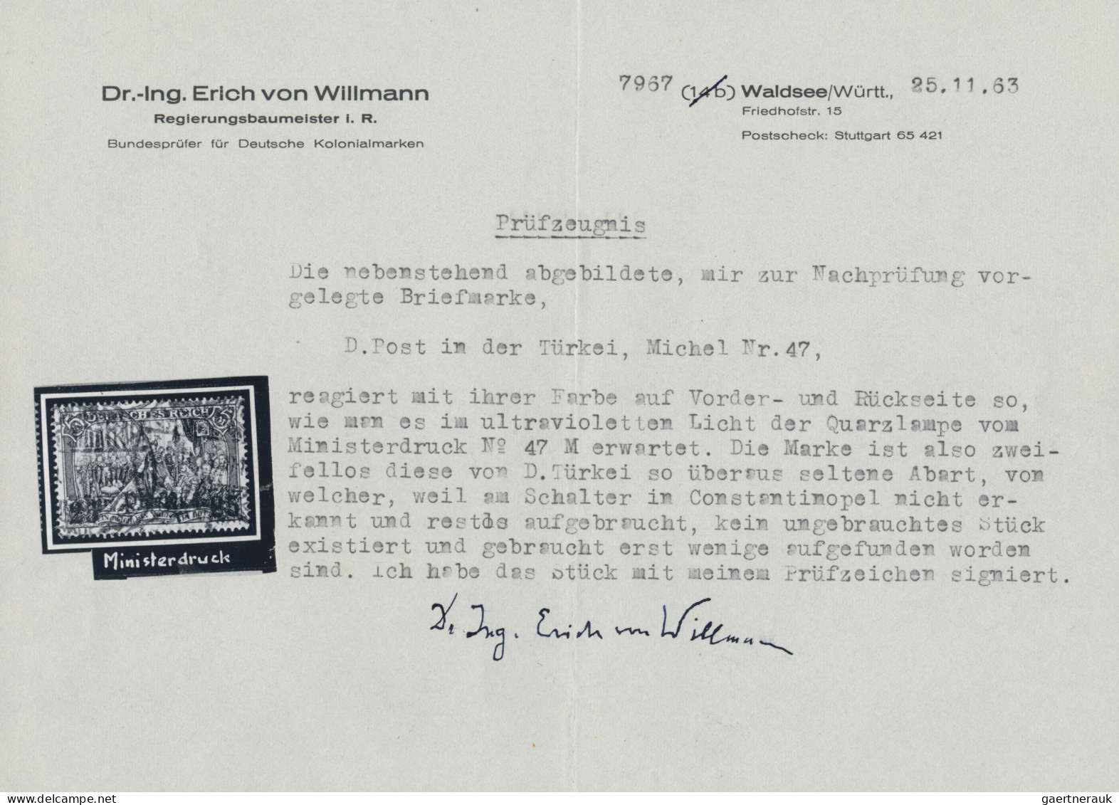 Deutsche Post In Der Türkei: 1905, Reichsgründungsfeier: 5 Mark Mit Wz. 1, überd - Turquie (bureaux)