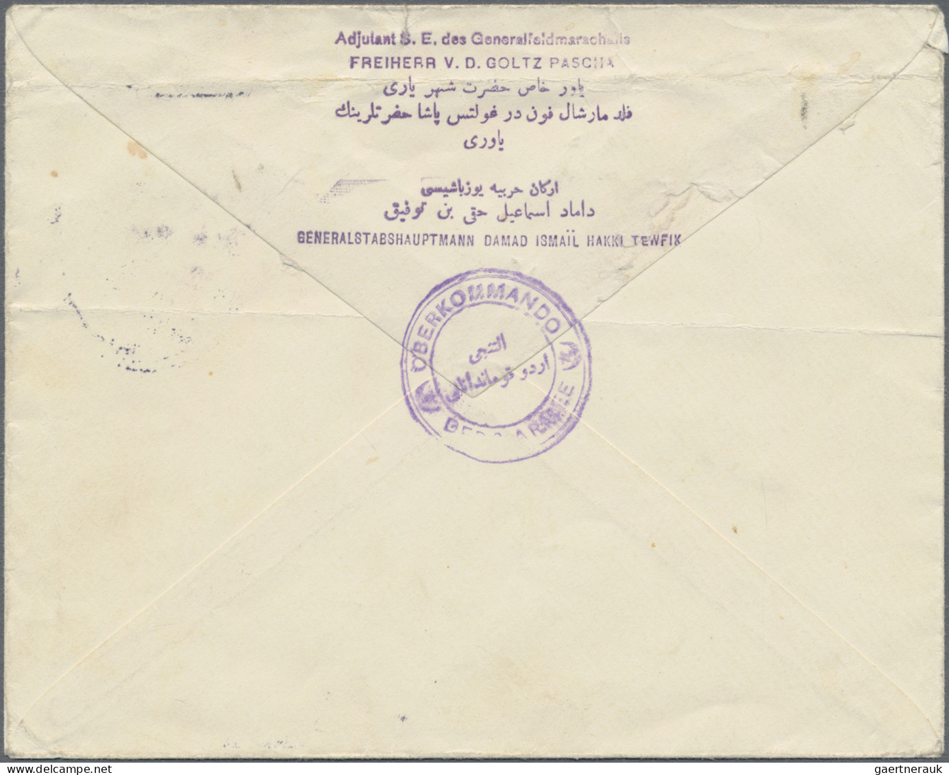 Militärmission: 1916 (12.4.), MSP No. 14 Auf FP-Brief Aus Bagdad (Irak) Mit Rück - Turkse Rijk (kantoren)