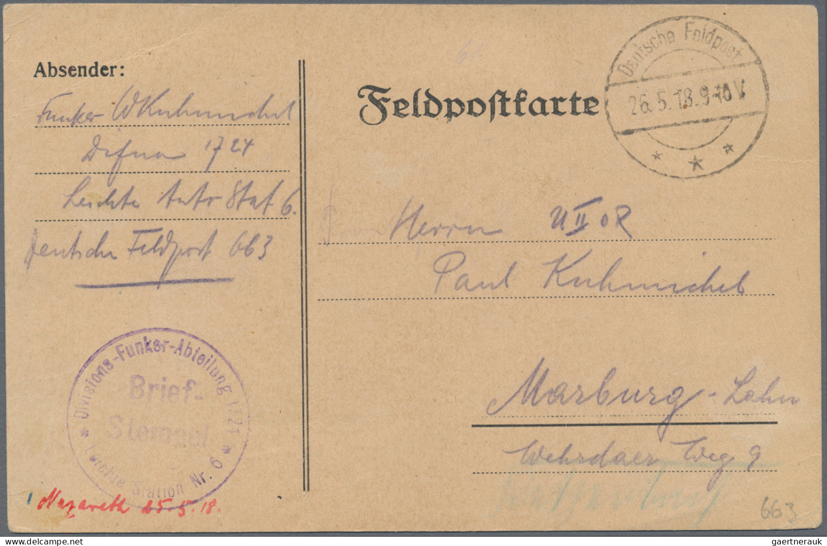 Militärmission: 1916/18, Drei FP-Karten Mit Brfstpl. Von Versch. Fernsprech-/Fun - Deutsche Post In Der Türkei