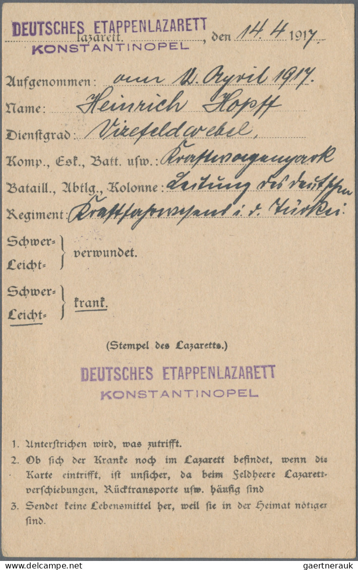 Militärmission: 1917 (16.4.), MIL.MISS.KONSTANTINOPEL Auf FP-Karte Mit Rückseiti - Turkse Rijk (kantoren)
