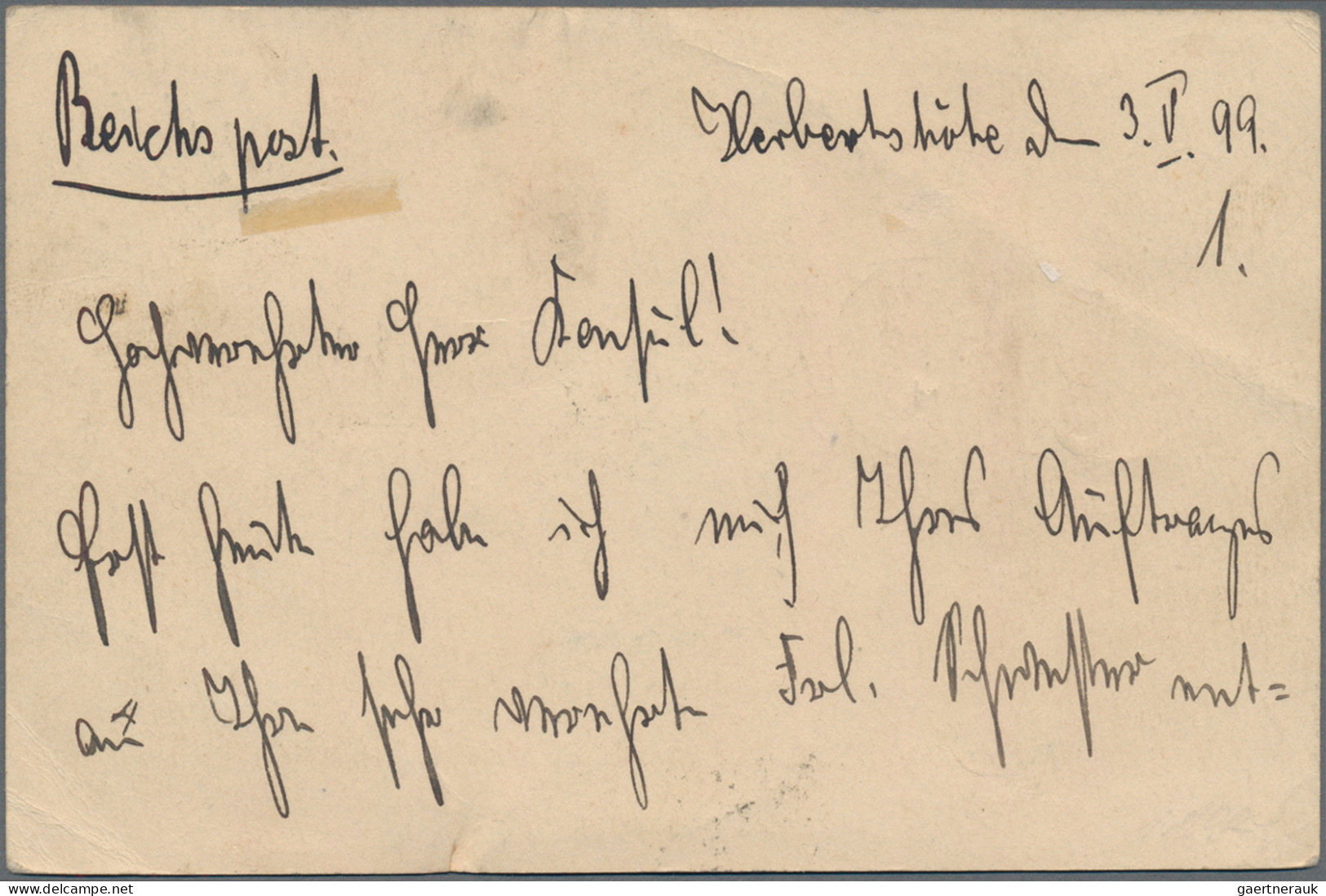 Deutsch-Neuguinea - Ganzsachen: 1899, Ganzsachenkarte 5 Pfg. Grün Mit Farb- Und - Nouvelle-Guinée