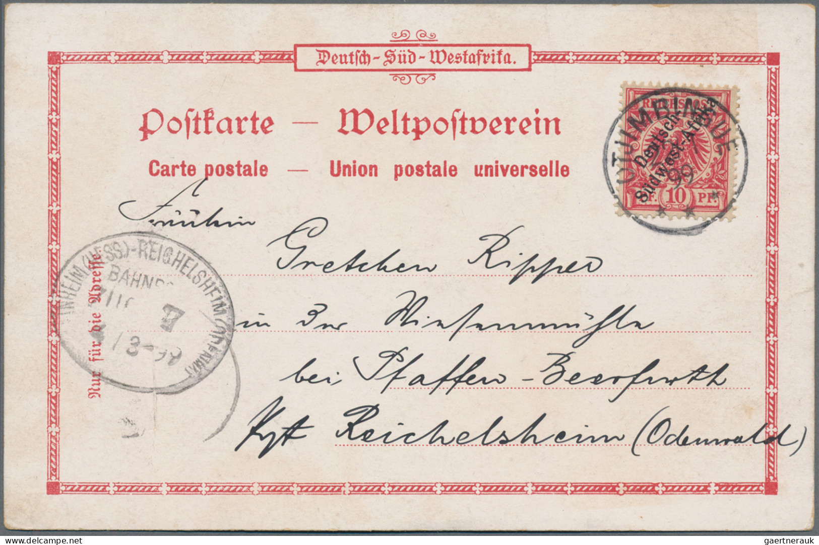 Deutsch-Südwestafrika: 1898/99 Zwei Lithokarten Nach Deutschland, Dabei Karte "G - Duits-Zuidwest-Afrika