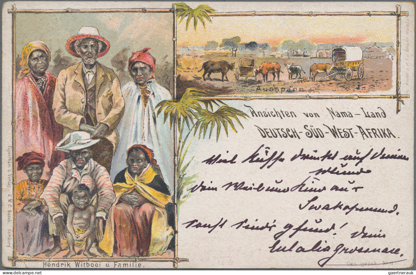 Deutsch-Südwestafrika: 1899/1900 Zwei Attraktive Lithokarten, Dabei Karte "Ansic - German South West Africa