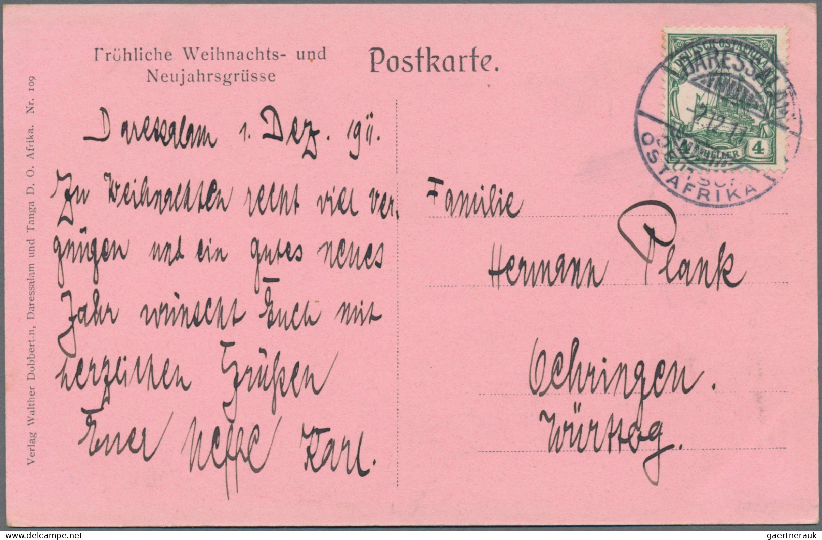 Deutsch-Südwestafrika: 1901/1913 Vier Interessante Belege, Mit 1.) Lithokarte 19 - Duits-Zuidwest-Afrika