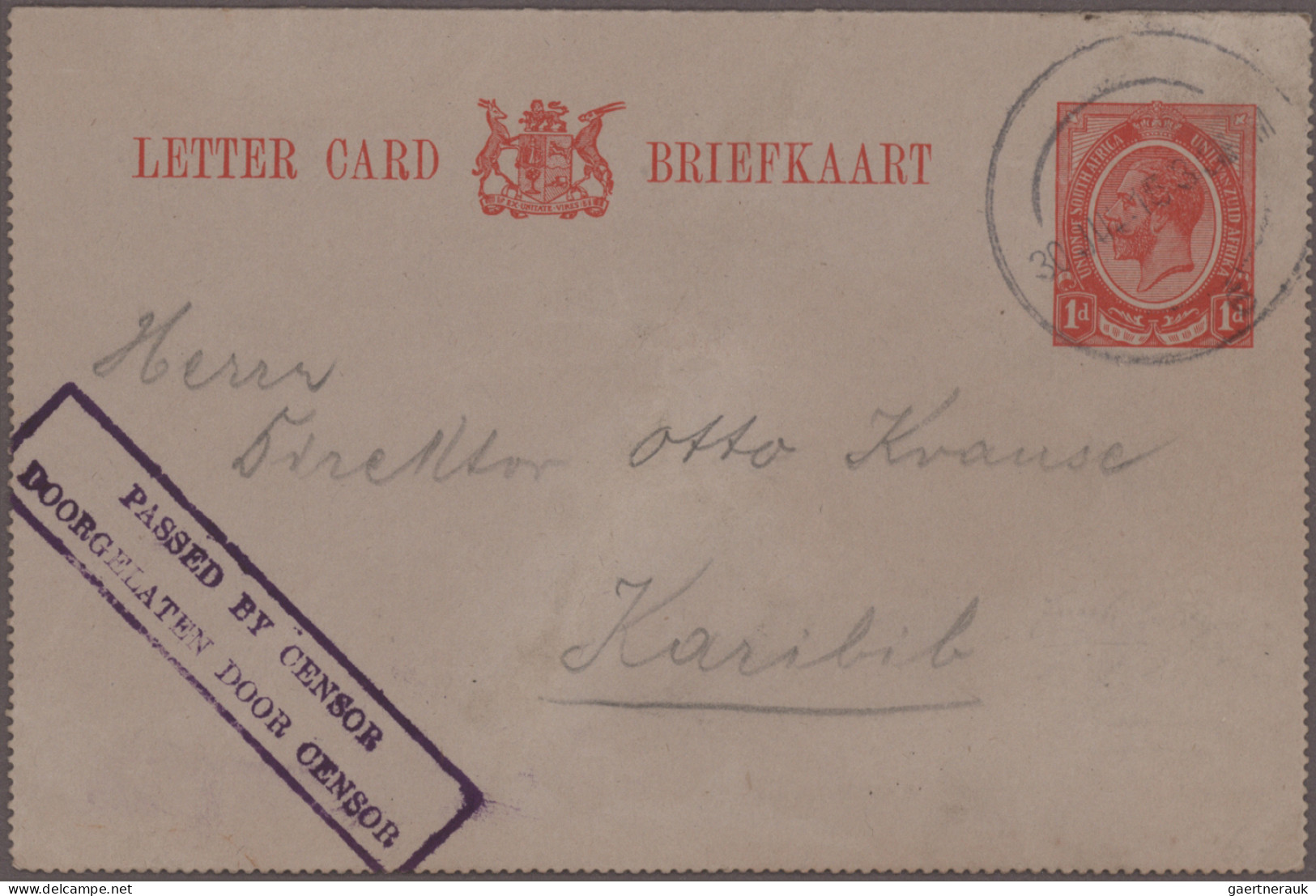 Deutsch-Südwestafrika - Stempel: 1915 South African Field Post In SWA: Four Diff - Sud-Ouest Africain Allemand